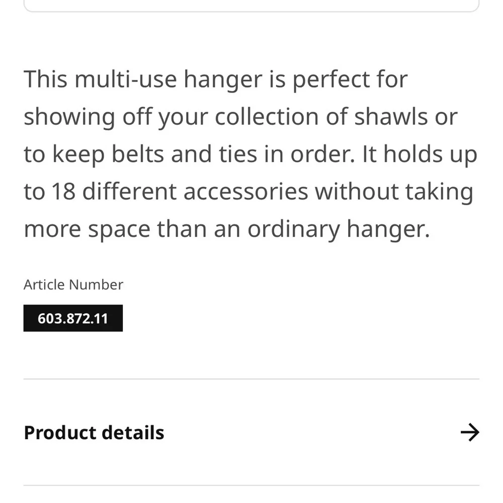 IKEA Komplement belt/tie/shawls mulyi-use hanger